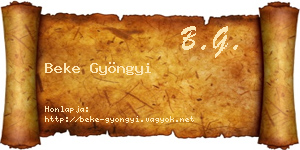 Beke Gyöngyi névjegykártya